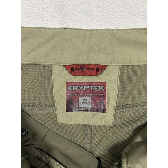 Kryptek Pants Mens 36x32 Green Tactical Stretch Outdoor Valhalla Zip Pockets - Picture 3 of 7